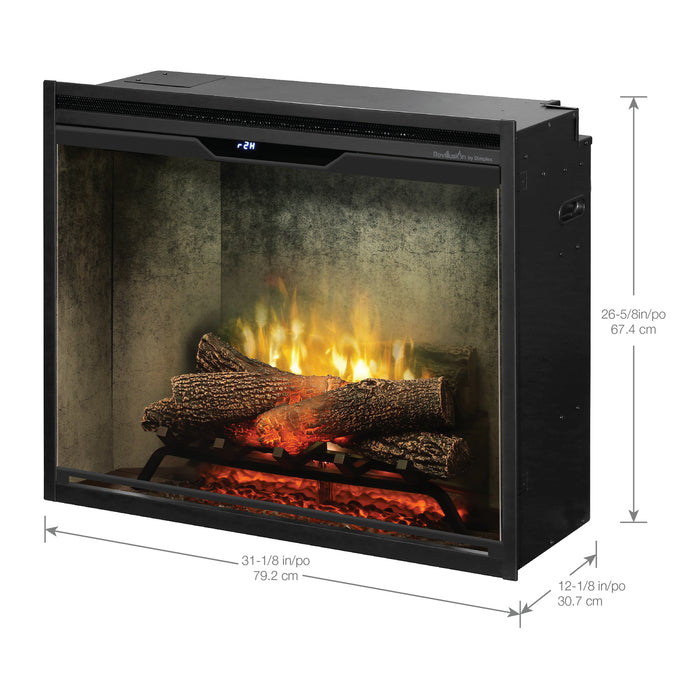 Dimplex Revillusion 30in Built-In Firebox with Front Glass and Plug-Kit