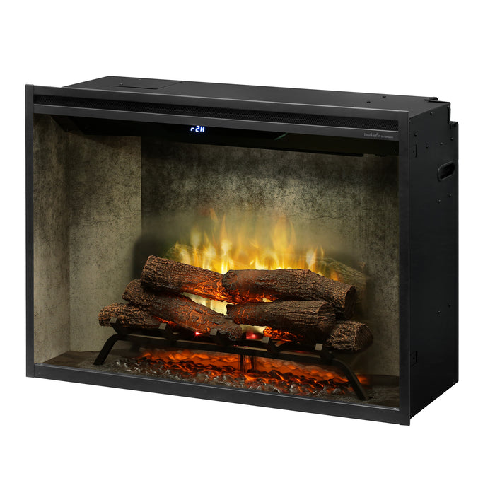 Dimplex Revillusion® 36" Built-in Electric Firebox - Weathered Concrete, with Glass Pane and Plug Kit  included