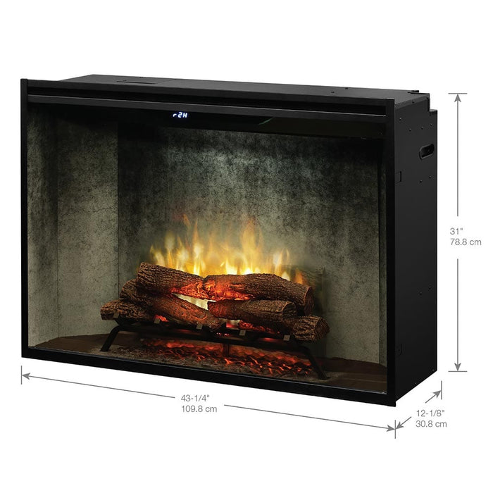 Dimplex 42 Inch Revillusion Built-In Electric Fireplace w/ Weathered Concrete