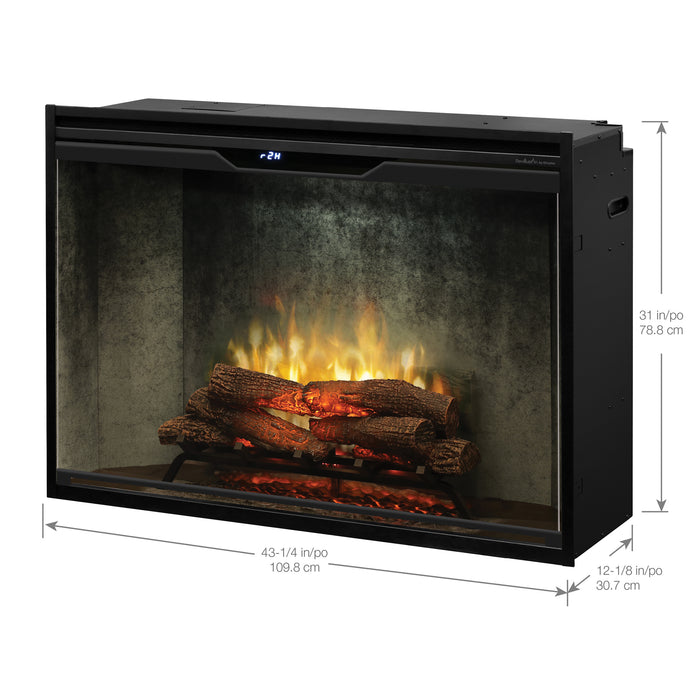 Dimplex Revillusion® 42" Built-in Electric Firebox -Weathered Concrete, with Glass Pane and    Plug Kit included