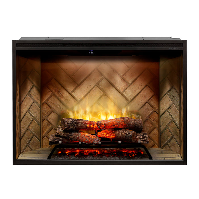 Dimplex Revillusion® 42" Built-in Electric Firebox -Herringbone, with Glass Pane and Plug Kit included