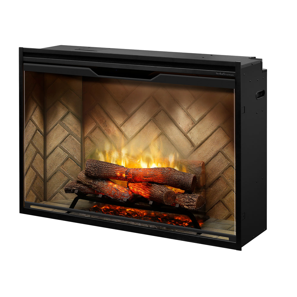 Dimplex Revillusion® 42" Built-in Electric Firebox -Herringbone, with Glass Pane and Plug Kit included